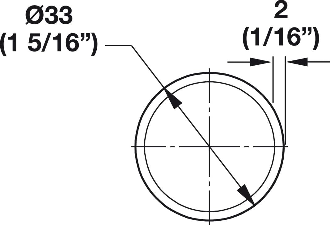 TAG Hardware Premium 1-5/16” Diameter Round Wardrobe Closet Rod with End Supports and Protective Insert Cap