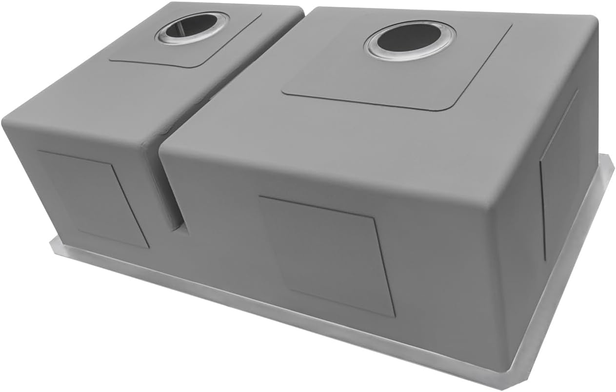 Ruvati 28-inch Low-Divide RVH7255 Undermount Tight Radius 60/40 Double Bowl 16 Gauge Stainless Steel Kitchen Sink