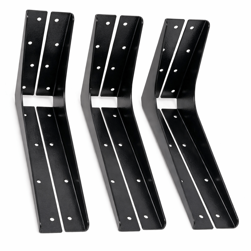 6 - Case ProPack BuiltTough Solid Steel Extra Heavy - Duty Reversible Brackets, Supports up to 2400 lbs per pair - KI Home