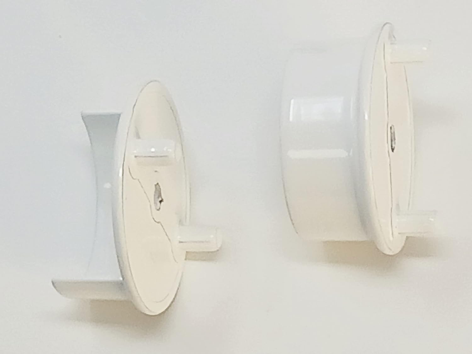 TAG Hardware All-Metal 1 Pair 1-5/16" Diameter Closet Rod End Caps with Two Pins for 5 mm Holes