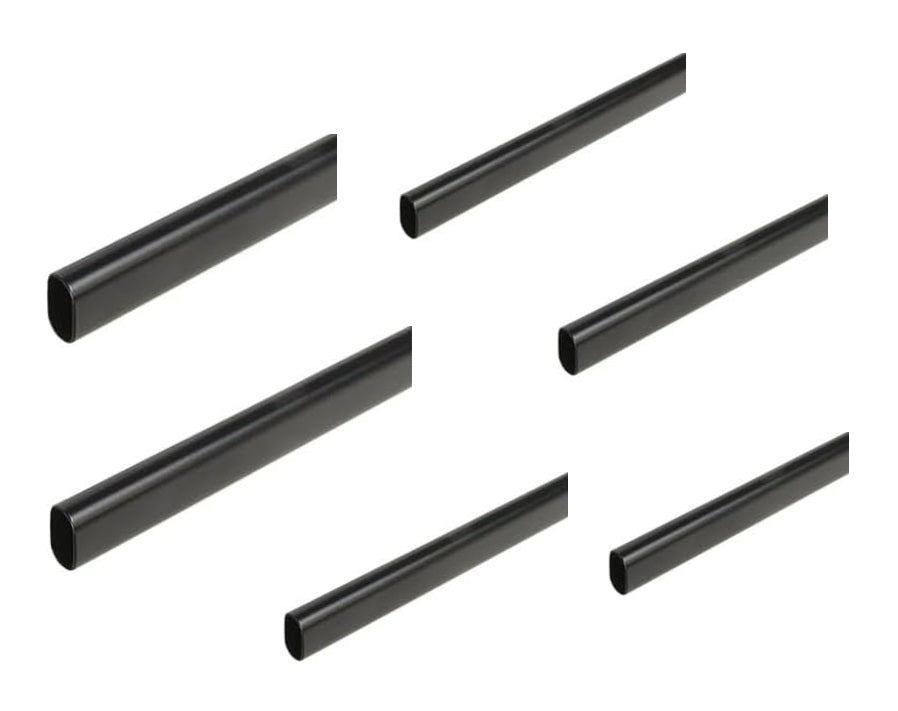 6-Case ProPack 8 Ft (96") Oval Closet Wardrobe Rods with End Caps & Center Supports