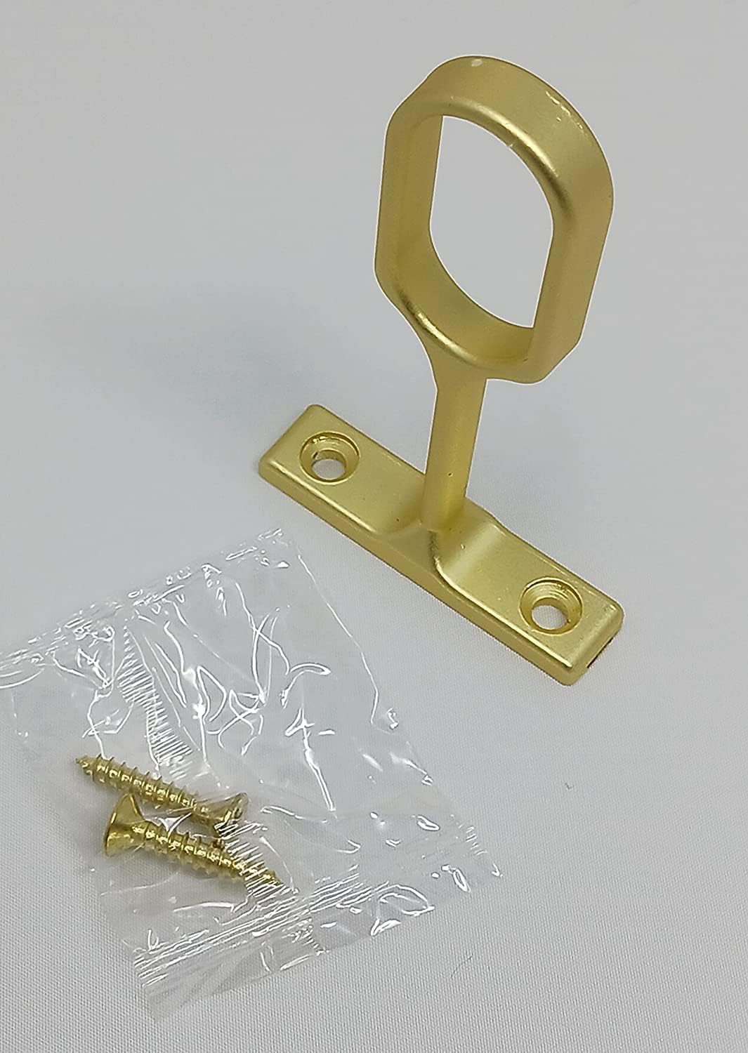Center Oval Wardrobe Rod Support Metal Bracket with Installation Screws - 15 x 30 mm