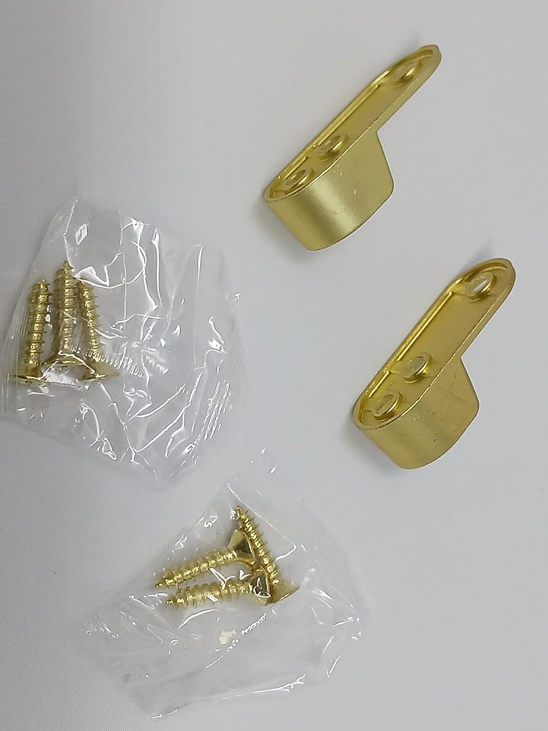 1 Pair Oval Metal Wardrobe Rod Tube Open End Support Cap Flanges with Installation Screws
