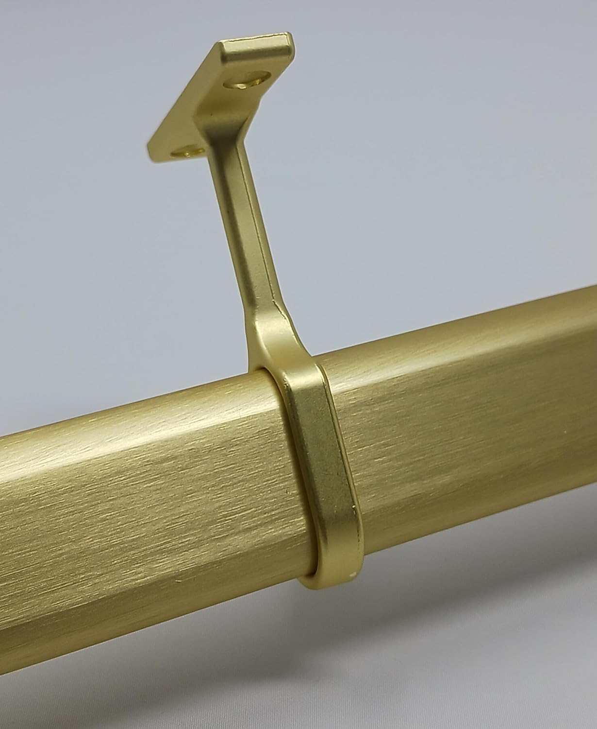 Matte Brass Oval Wardrobe Tube Closet Rod with Two End Caps and Installation Screws