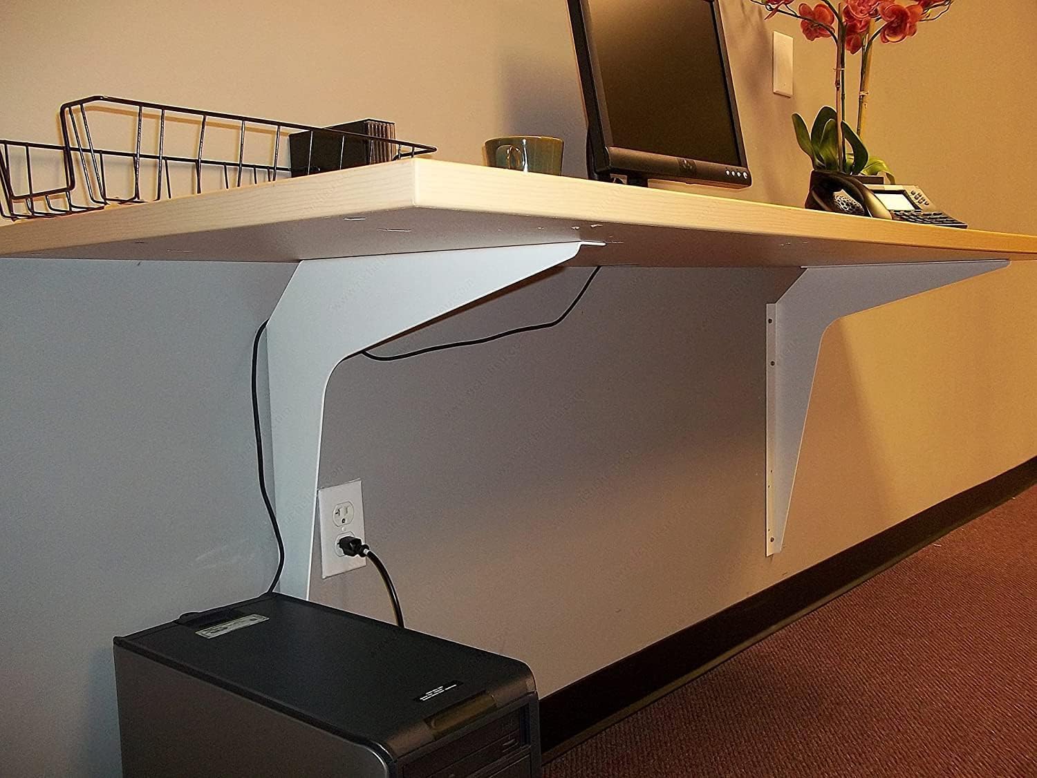 Kolossus One Pair Workstation Heavy-Duty Steel Construction Reversible Brackets (Left and Right) with 45 Degree Notch