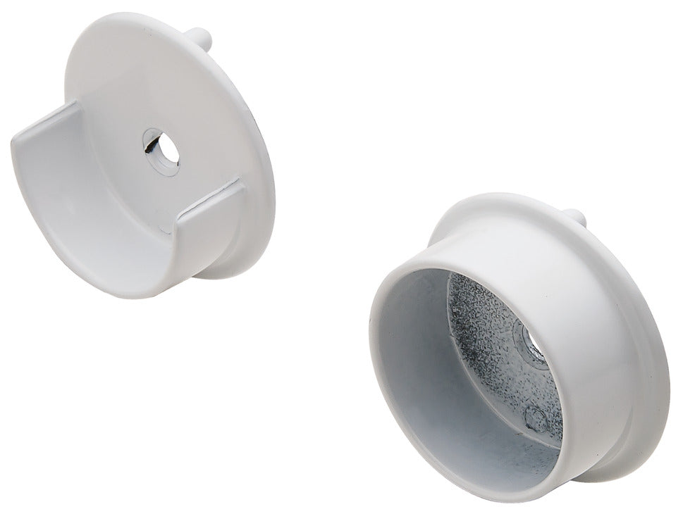 One Pair 1-5/16" Round Wardrobe Closet Rod End Supports – Open & Closed Flanges