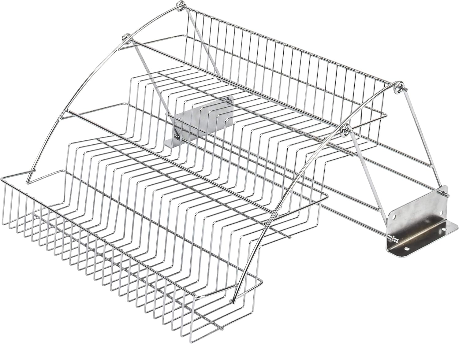 Hardware Resources 3-Tier Pull Down Spice Rack - Chrome Steel Retractable Organizer for Spice Bottles & Seasoning Jars
