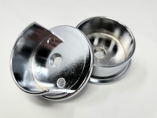 TAG Hardware All-Metal 1 Pair 1-5/16" Diameter Closet Rod End Caps with Two Pins for 5 mm Holes