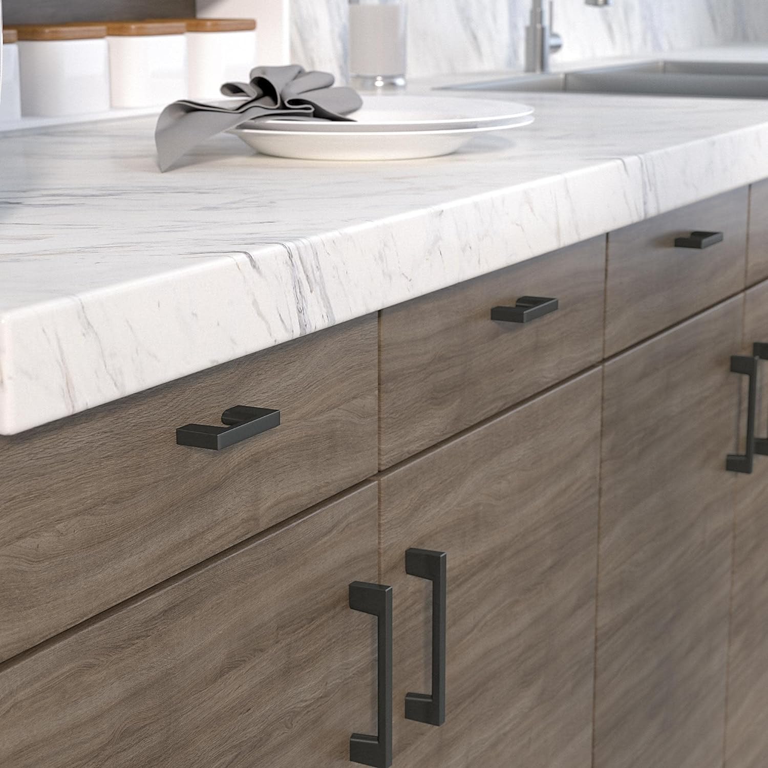 Richelieu Hardware 6-5/16 in. (160 mm) Center-to-Center Modern Cabinet Drawer Pull Champagne Bronze