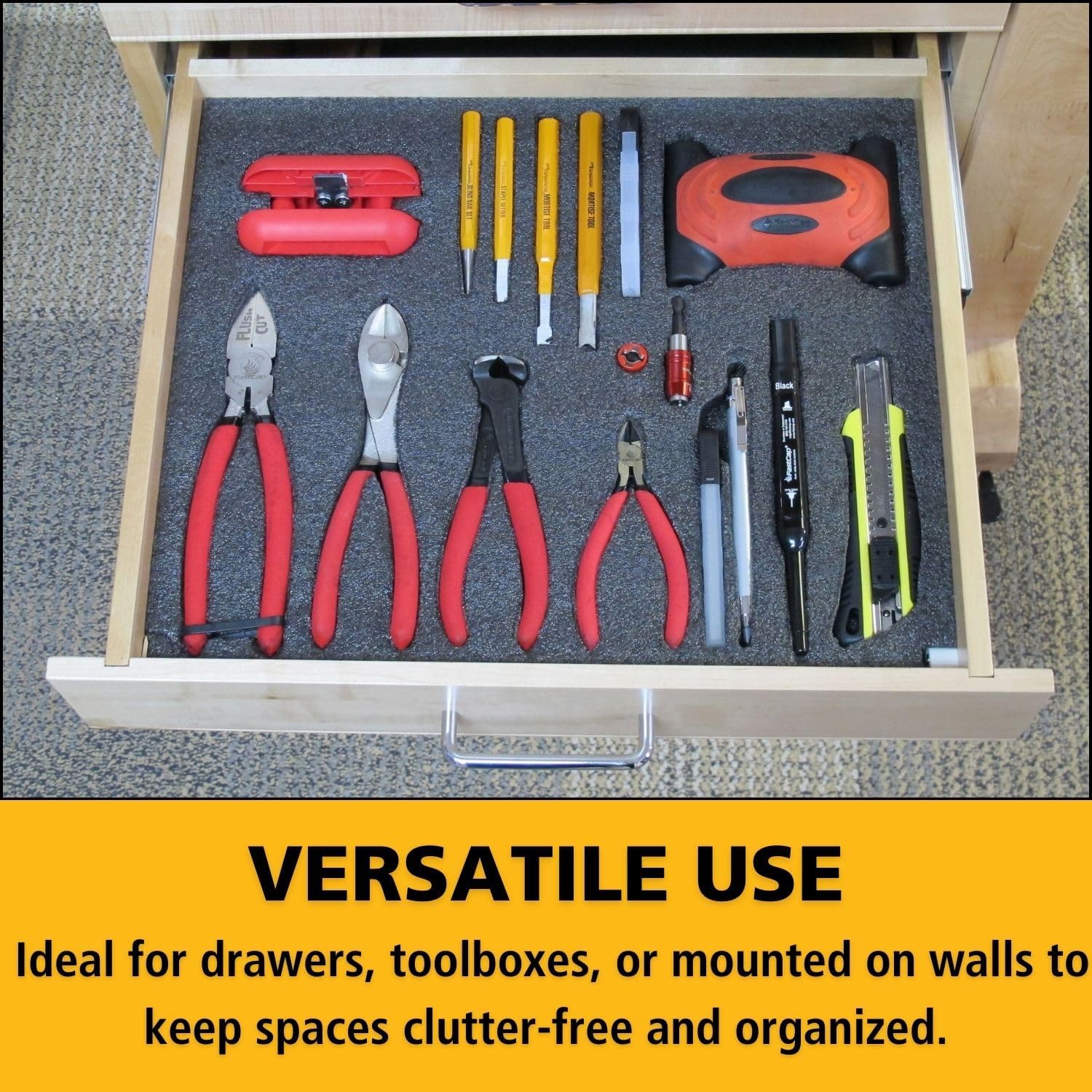 2-Pack Premium Kaizen Shaping Foam 2' x 4' Thick Sheets Workshop Tool Box Organizer Black