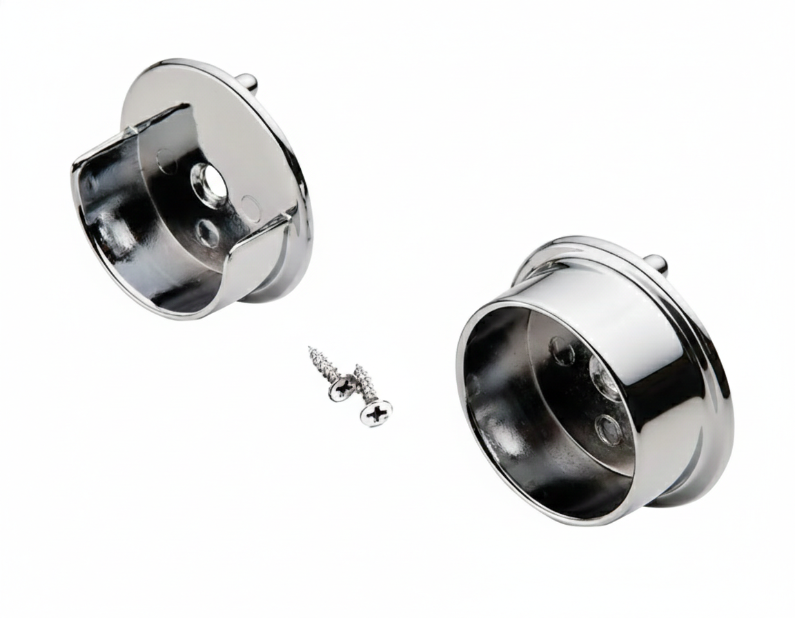 TAG Hardware 1 Pair (2 Pieces) Round Closet Rod Supports | 1-5/16" Diameter