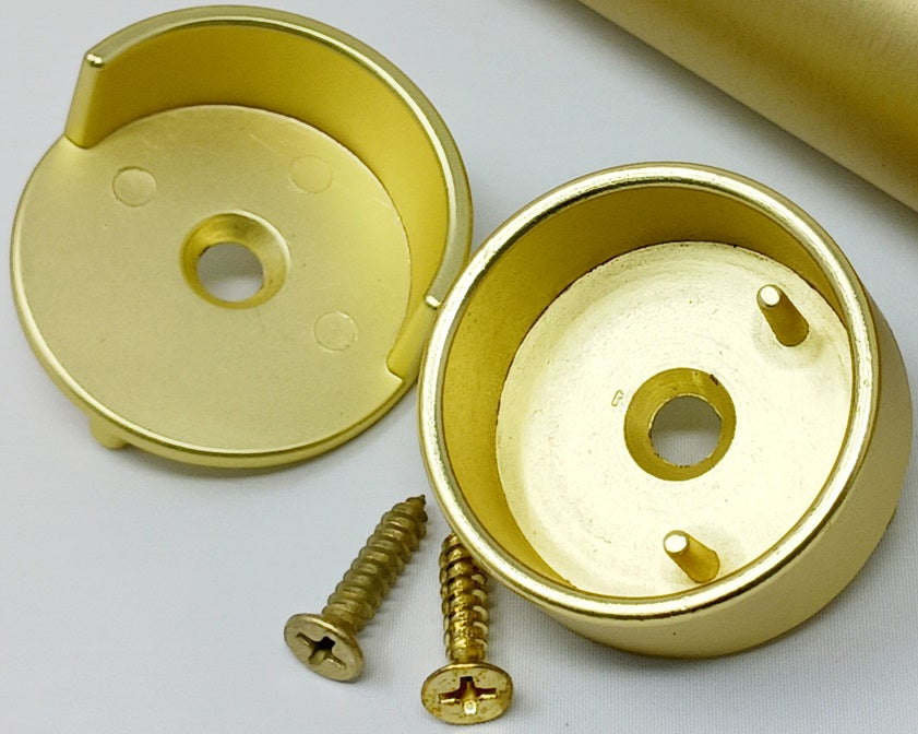 One Pair Metal Round 1 5/16 Inch Diameter Wardrobe Closet Rod End Supports
