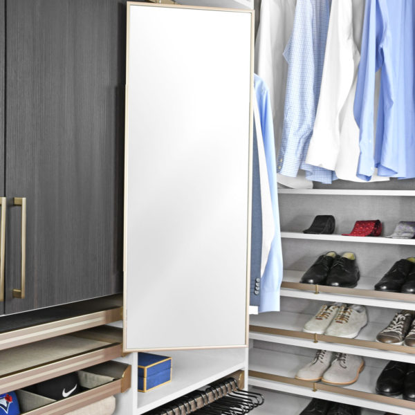 TAG Hardware Premium Elite Full Rotation Pullout Mirror with Full Extension Ball Bearing Slides