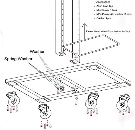 All - Metal Heavy - Duty Construction Multipurpose Versatile Material Handling Rack with 5 Inch Wheels - KI Home