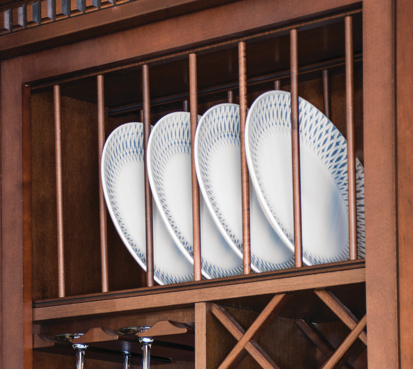 Hafele 541.98.160 Trimmable 36 Inch Long Maple Plate Rack for 13 Plates