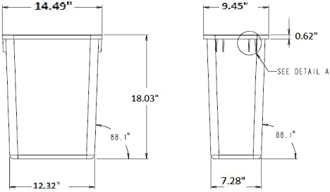 Black 35-Quart (8.75-Gallon) Plastic Trash Can | Pack of 2 - KI Home