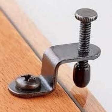 Cabinet Hardware Adjustable Glass Retainer Steel Clips Shelves Supports for Multiple Thicknesses - KI Home