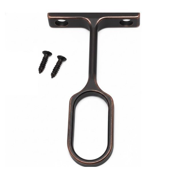 Center Oval Closet Rod Support Bracket - Heavy - Duty Metal with Screws (for 15x30mm rods) - KI Home