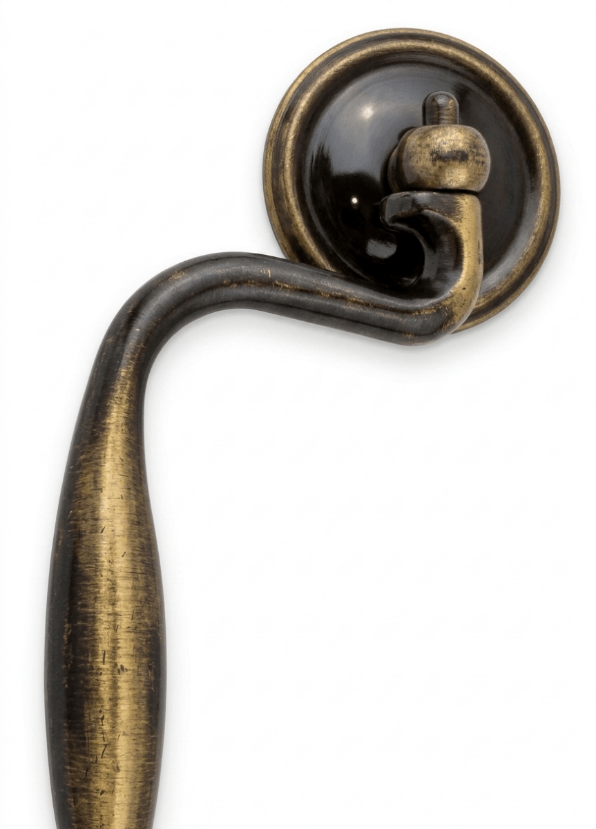 Classic Drop Knocker Bail Cabinet Handle | 4" Center - to - Center | Antique English Brass Finish - KI Home