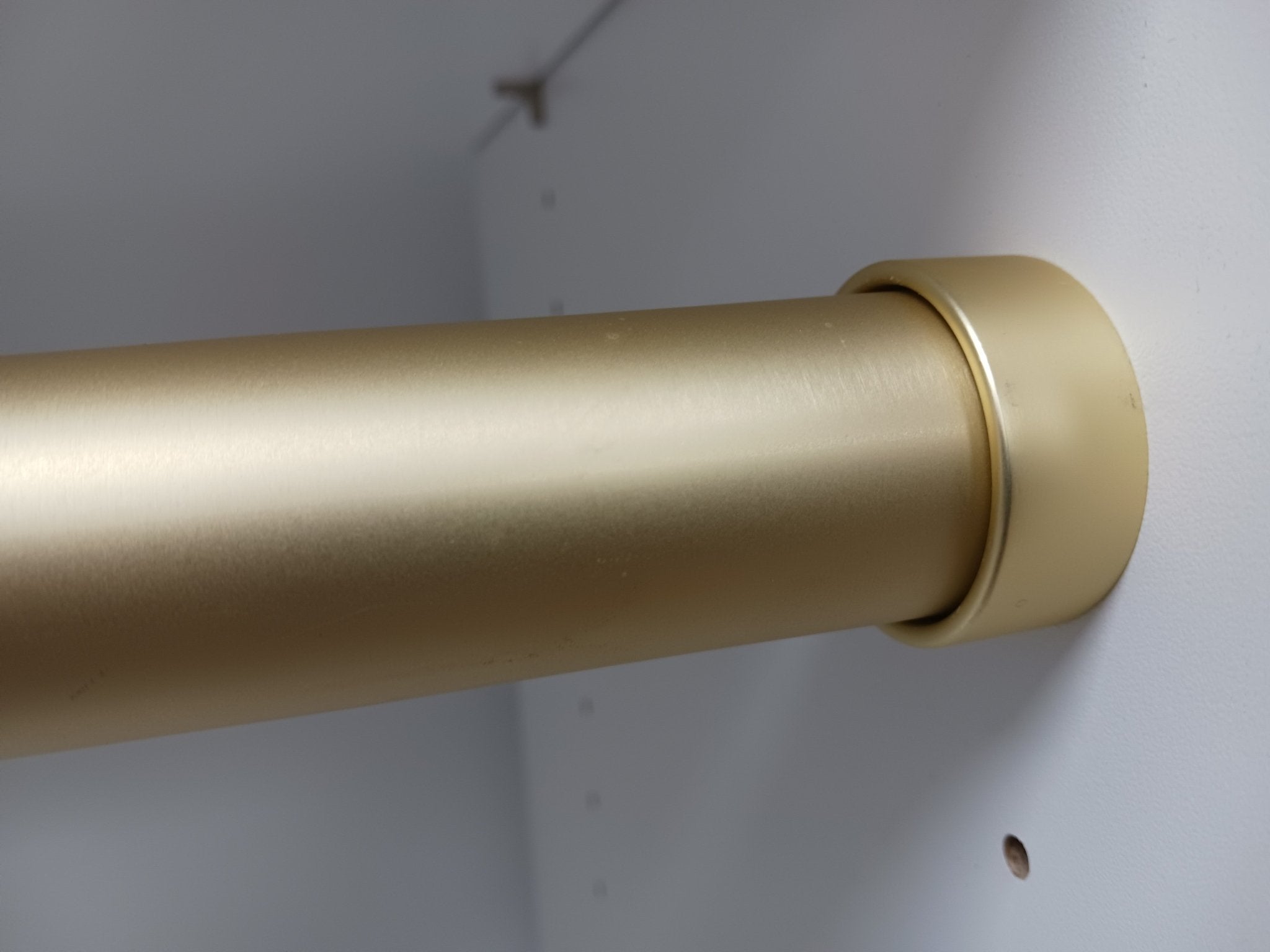 Custom Cut 1 - 5/16 Inch Diameter Round Wardrobe Closet Rod – Matte Dull Brass Finish | Heavy - Duty 14 - Gauge Aluminum - KI Home