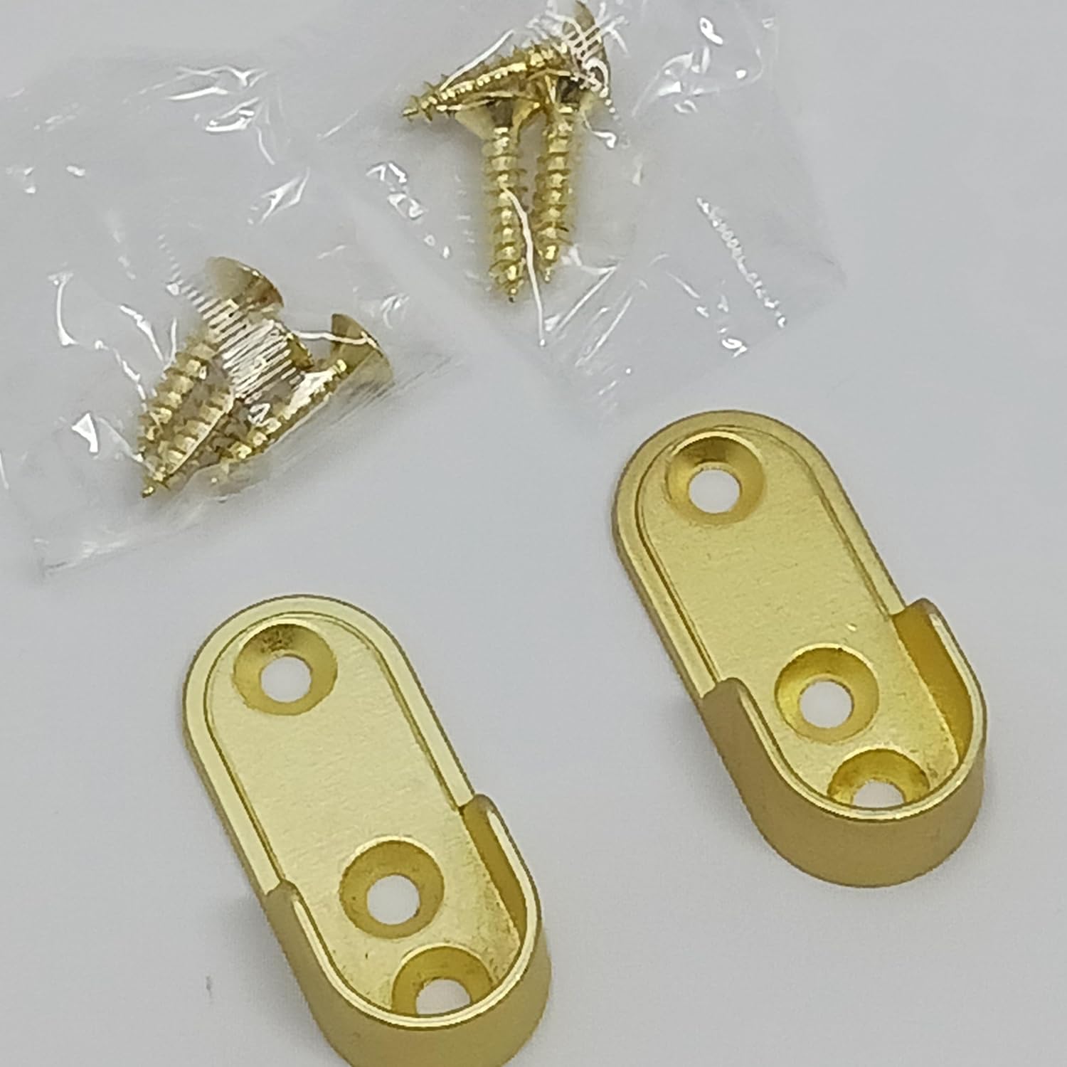 Custom - Cut Aluminum Oval Closet Rod with End Supports – Matte Brass Finish | 12"–92" Length | Made to Order - KI Home