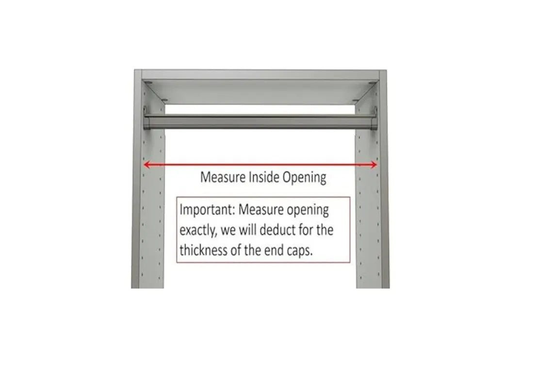 Custom Cut - to - Size Concave Closet Rod | Made - to - Order Wardrobe Hanging Rod with Supports - KI Home