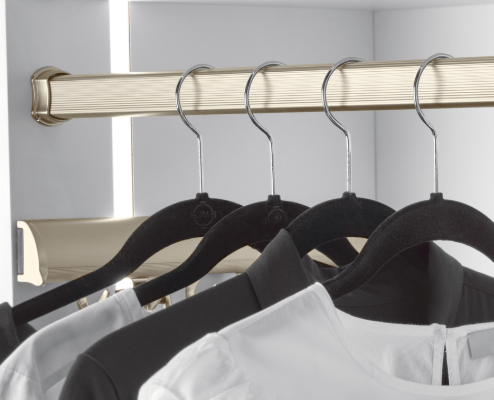 Custom Cut - to - Size Concave Closet Rod | Made - to - Order Wardrobe Hanging Rod with Supports - KI Home