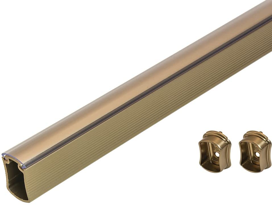 Custom Cut - to - Size Premium Concave Closet Rod with End Supports | Made - to - Order Wardrobe Hanging Rod with Insert Plastic Cap (12 - 92 Inches) - KI Home