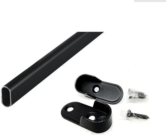 Custom Cut - to - Size Welded Steel or Aluminum Oval Wardrobe Closet Rod – Includes End Supports & Installation Screws - KI Home