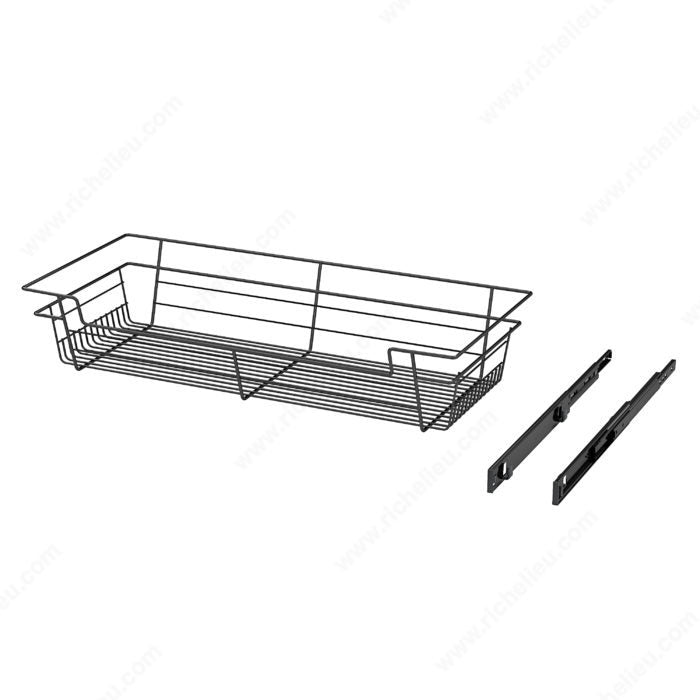 Designer Closet Full Extension Pull - Out Laundry Basket – Premium Steel Wire Construction with Smooth Ball - Bearing Slides - KI Home