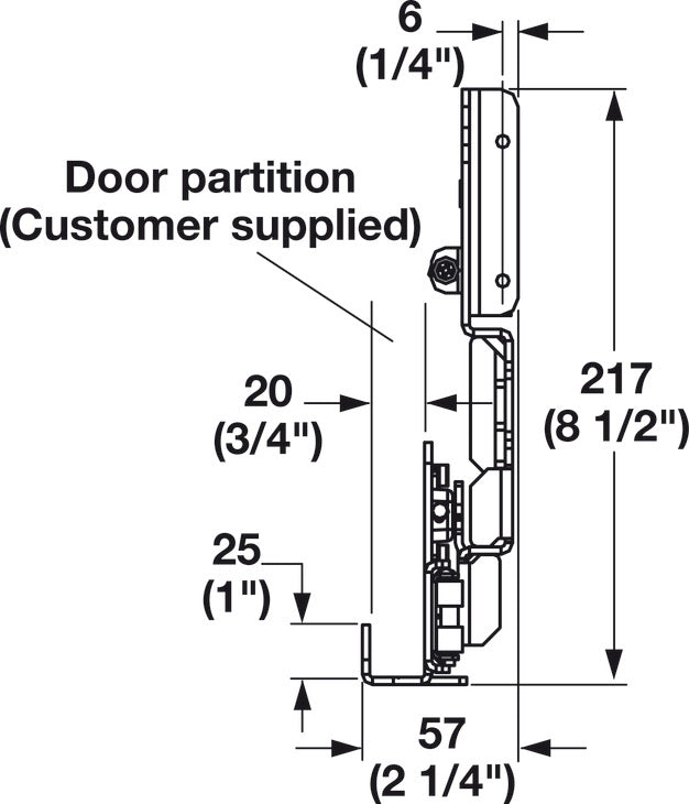 Häfele Accuride 1321 Pro Pocket Pivot Sliding Cabinet Door Hardware