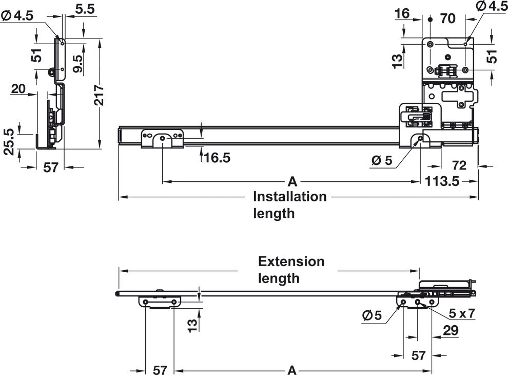 Häfele Accuride 1321 Pro Pocket Pivot Sliding Cabinet Door Hardware