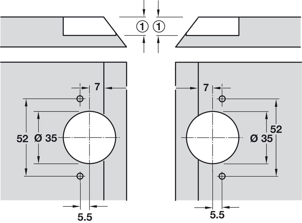 Hafele Miter Flap Cabinet Steel Hinge GS 45/90 1.5mm (1/20'') Wide with 135° Opening Angle for Doors and Flaps