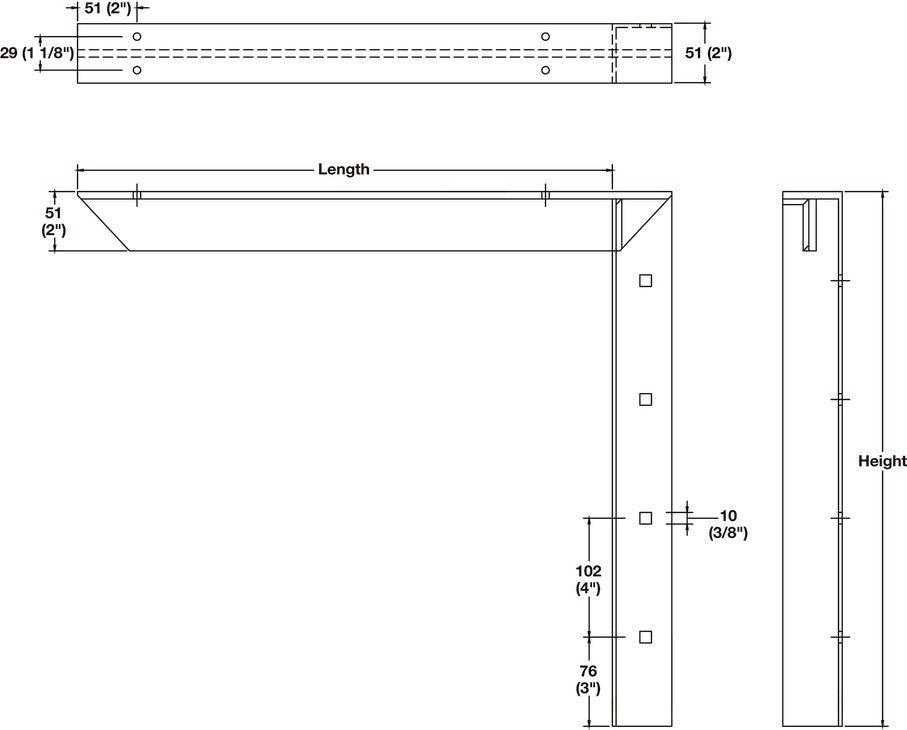 Häfele One Pair Concealed Wall Support Brackets – Right-Angle Design | Heavy-Duty Steel holds up to 7,960 lbs/pair - KI Home