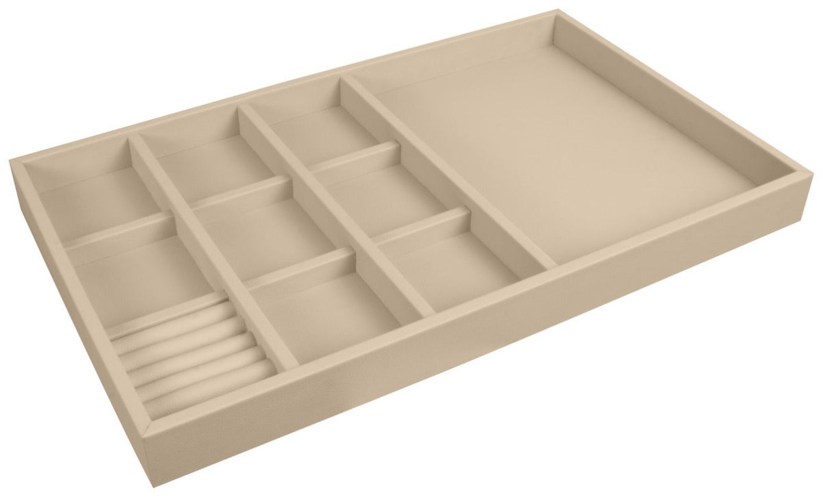 Häfele 2" Depth Faux Suede Jewelry Tray Organizer | 22 - 15/16" Width | Luxury Closet Storage - KI Home
