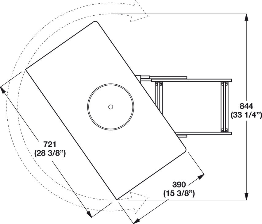Hafele Heavy - Duty 132 lb Capacity Full Extension Pullout TV Swivel Platform – 180° Pivot - KI Home