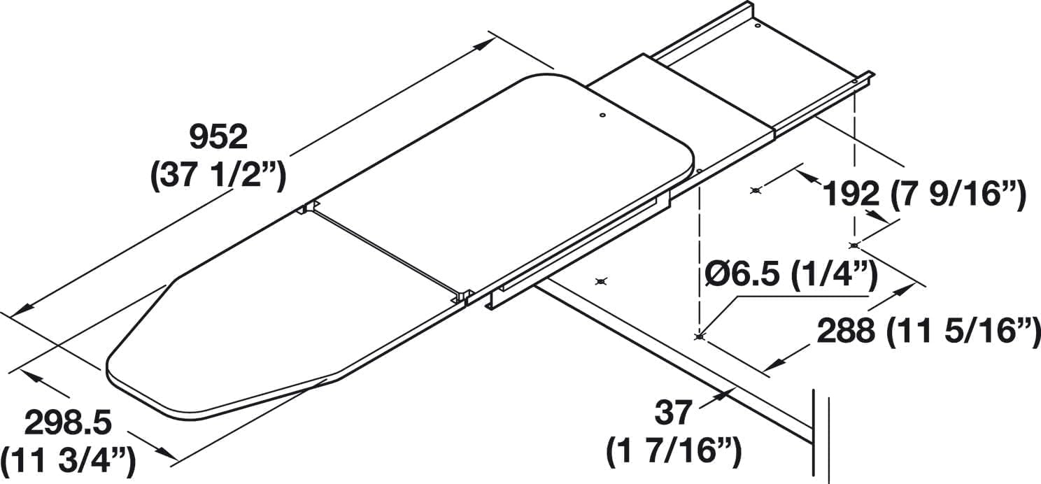 Häfele Ironfix® Shelf - Mounted Steel Ironing Board with Heat - Resistant Pad Cover - KI Home