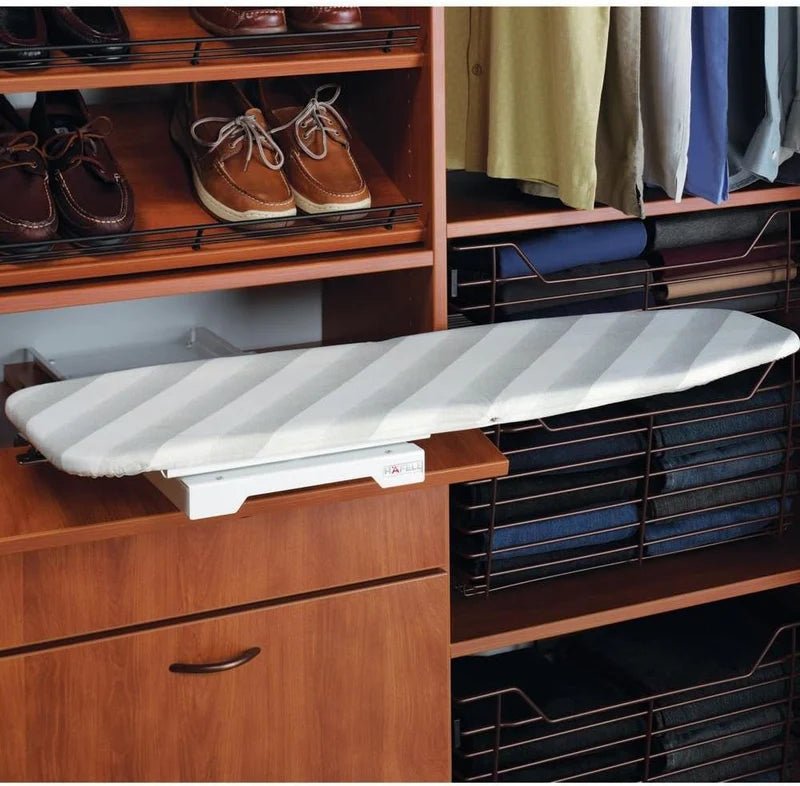 Häfele Ironfix® Shelf - Mounted Steel Ironing Board with Heat - Resistant Pad Cover - KI Home