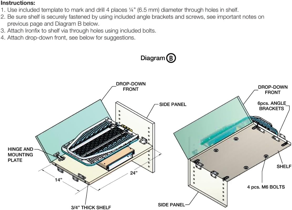 Häfele Ironfix® Shelf - Mounted Steel Ironing Board with Heat - Resistant Pad Cover - KI Home