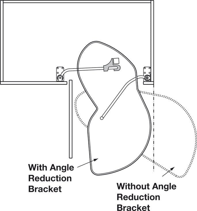 Hafele Kesseböhmer LeMans II Optional Angle Reduction Bracket – Champagne Plastic Shelf Travel Limiter - KI Home