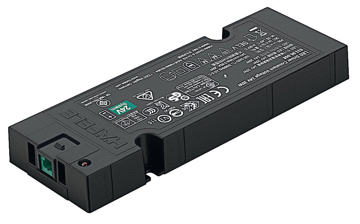 Hafele Loox5 LED Constant Voltage Driver | 24V DC Output | 20W, 40W, & 90W Options - KI Home