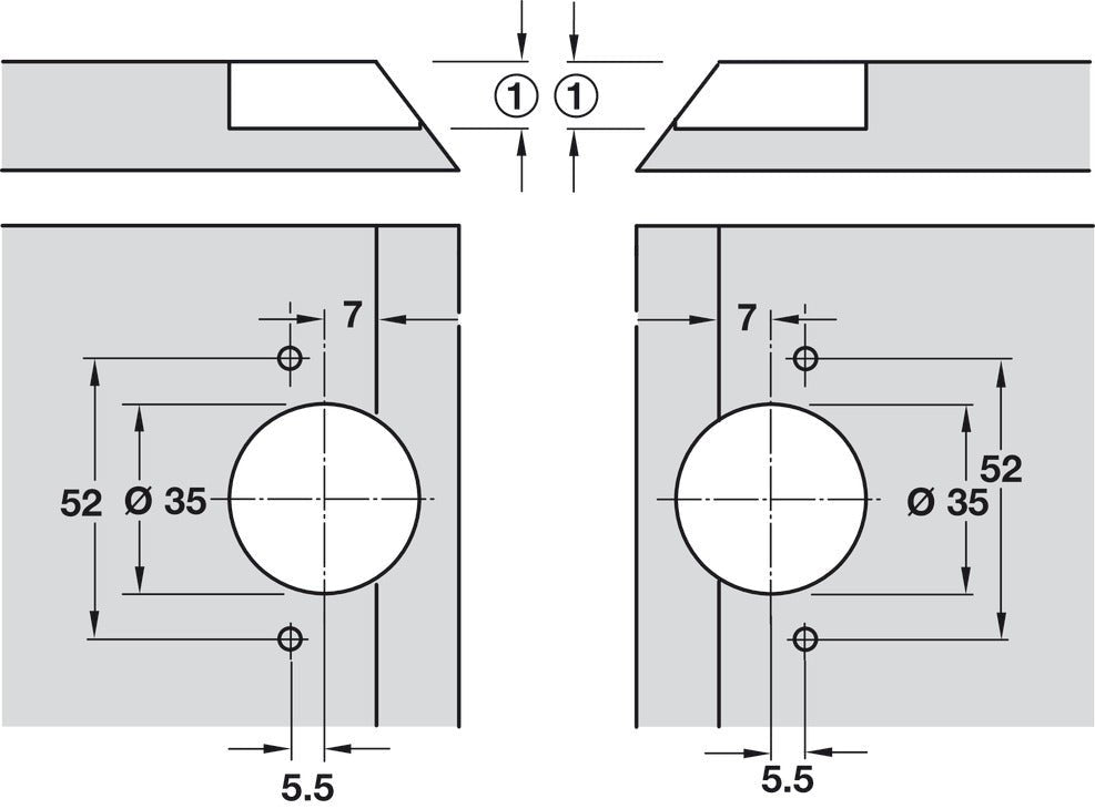Hafele Miter Flap Cabinet Steel Hinge GS 45/90 1.5mm (1/20'') Wide with 135° Opening Angle for Doors and Flaps - KI Home