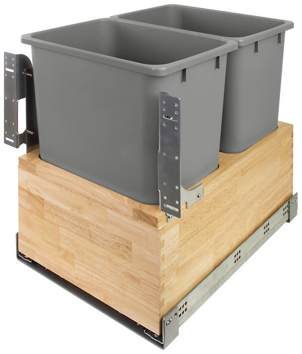 Hafele Premium Bottom - Mount Pullout Trash System with Soft Close and Door Mounting Brackets - KI Home