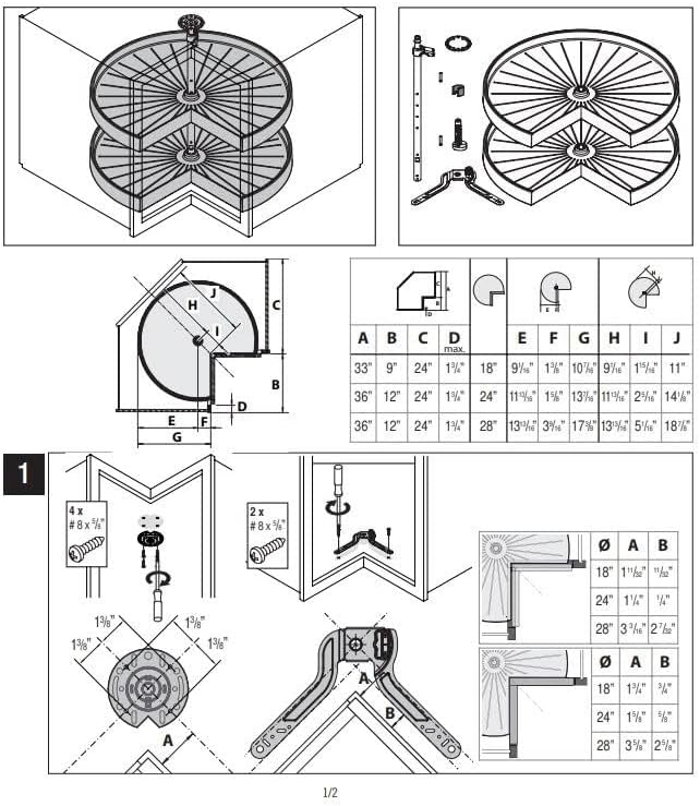 Hafele VS Pie - Cut Door - Mounted Polymer 2 - Shelf Lazy Susan – Optimize Your Corner Base Cabinet Storage - KI Home