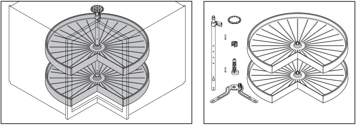 Hafele VS Pie - Cut Door - Mounted Polymer 2 - Shelf Lazy Susan – Optimize Your Corner Base Cabinet Storage - KI Home