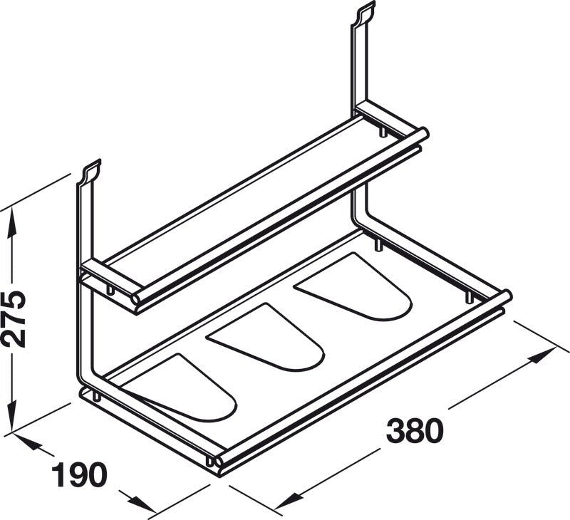 Hafele Wine Bottle and Glass Shelf – Backsplash Railing System - KI Home