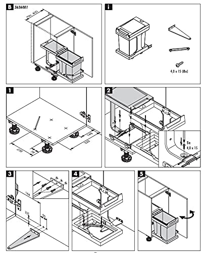 Hailo Solo 20L (21.1 Qt) Low - Height Pull - Out Trash Can System - KI Home