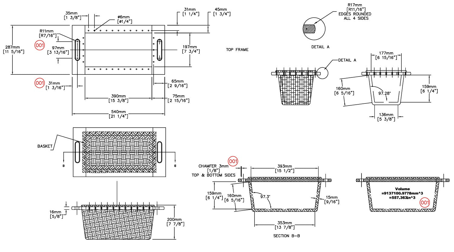 Hand - Woven Pull - Out Wicker Basket with Beech Wood Handles and Runners Made in Poland - KI Home