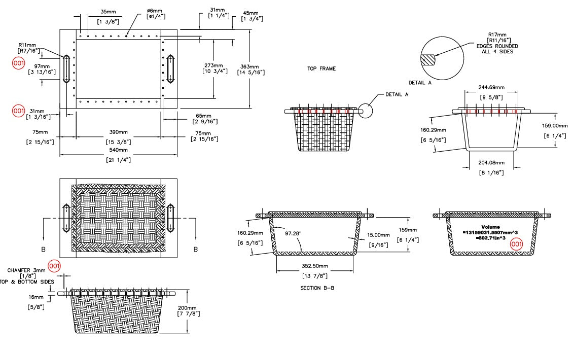 Hand - Woven Pull - Out Wicker Basket with Beech Wood Handles and Runners Made in Poland - KI Home