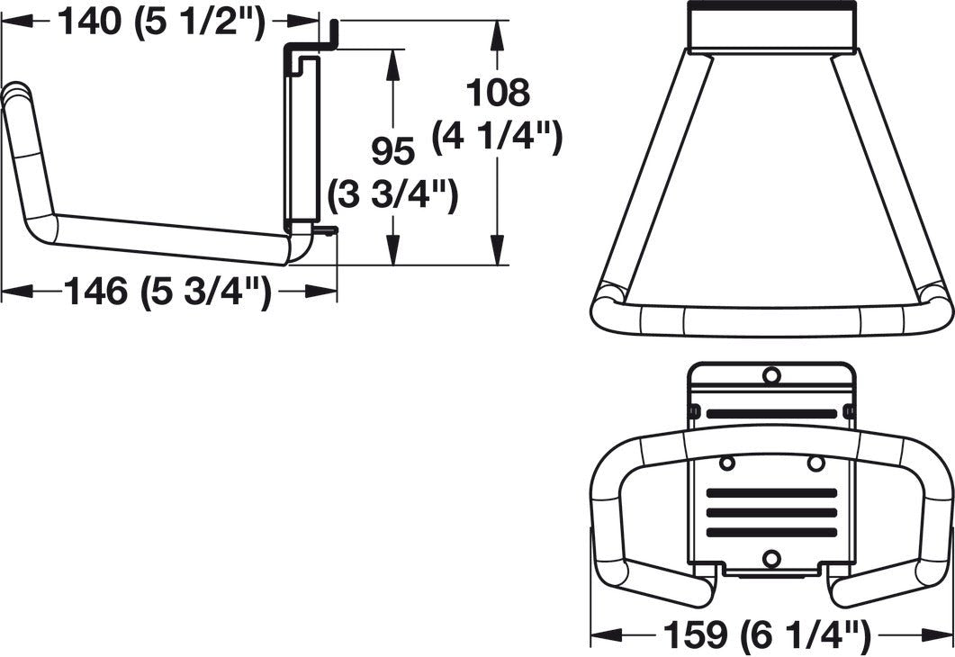 HandiWall 4" Loop Hook with Locking Bracket for Slatwall Panels - KI Home